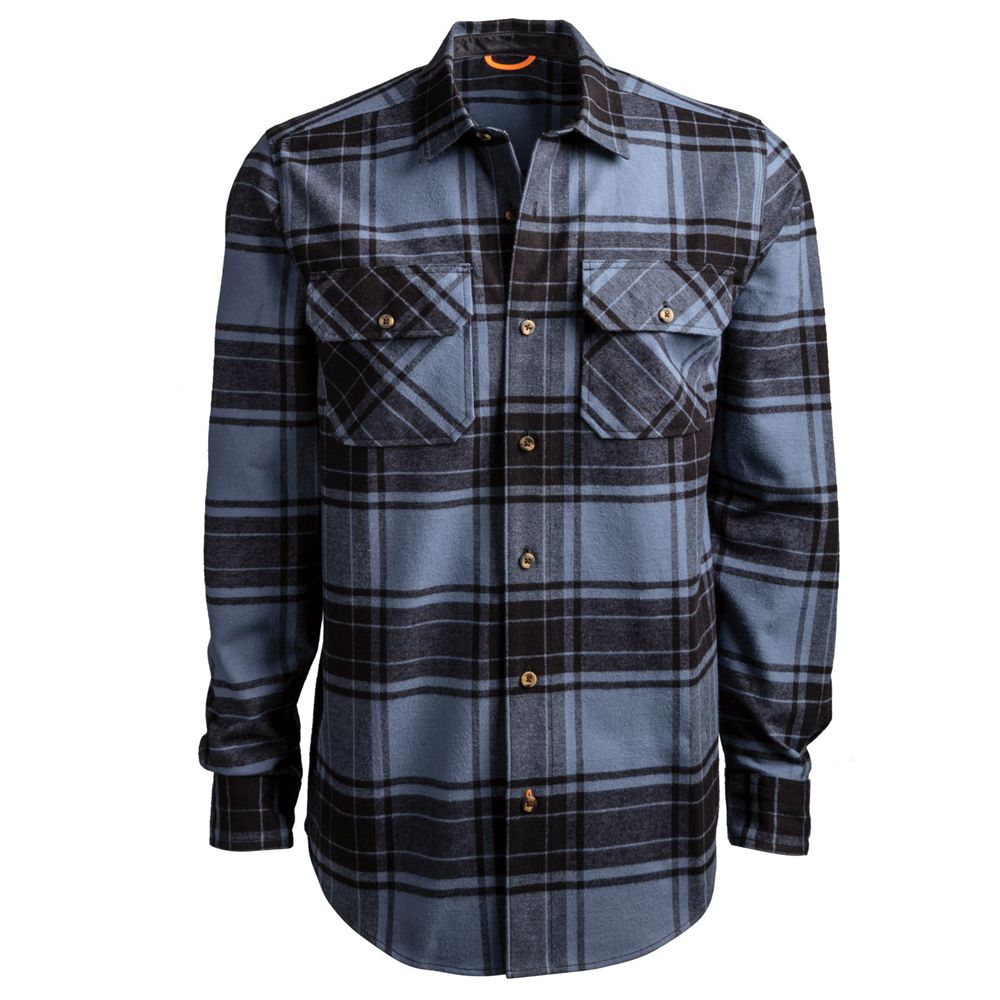 Timberland Πουκαμισα Ανδρικα Σκουρο Μπλε - Pro® Big & Tall Woodfort Heavyweight Flex Flannel Work -